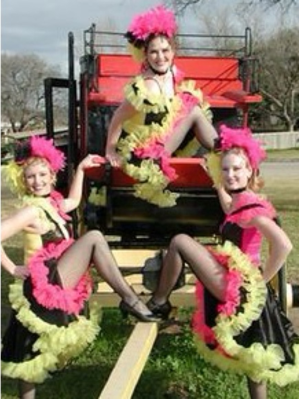 Women’s' Pink and Yellow Can-Can Dance Costume - Wild West / saloon